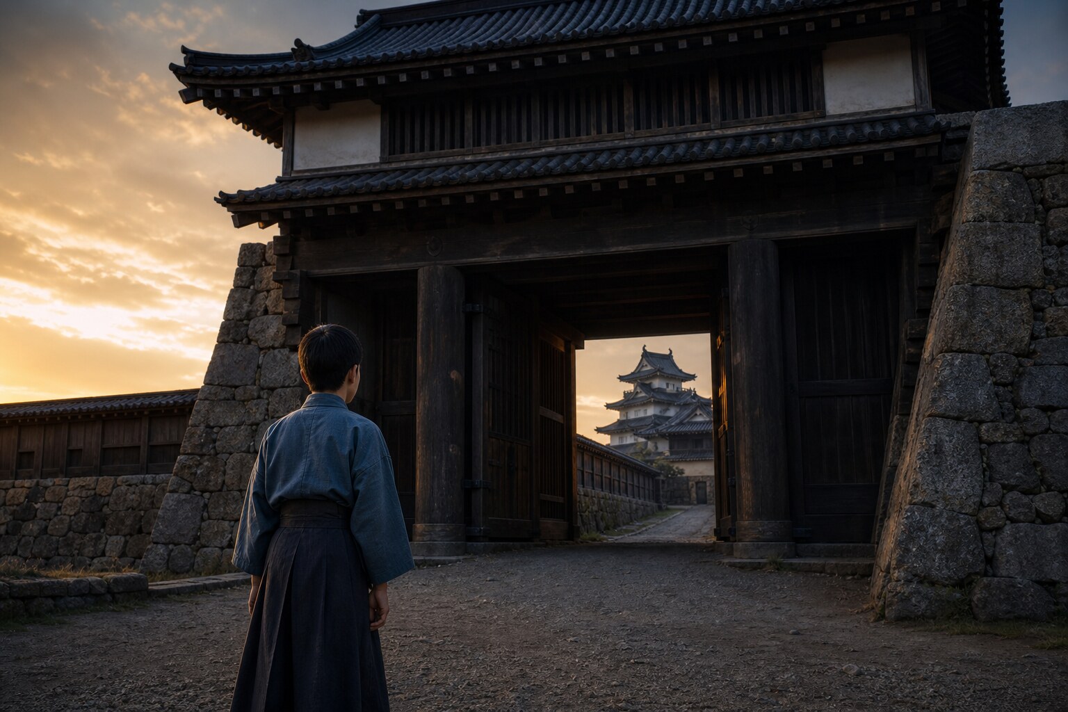 小牧・長久手の和睦で羽柴秀吉の養子(人質)に出される十一歳の秀康(AI生成イメージ)