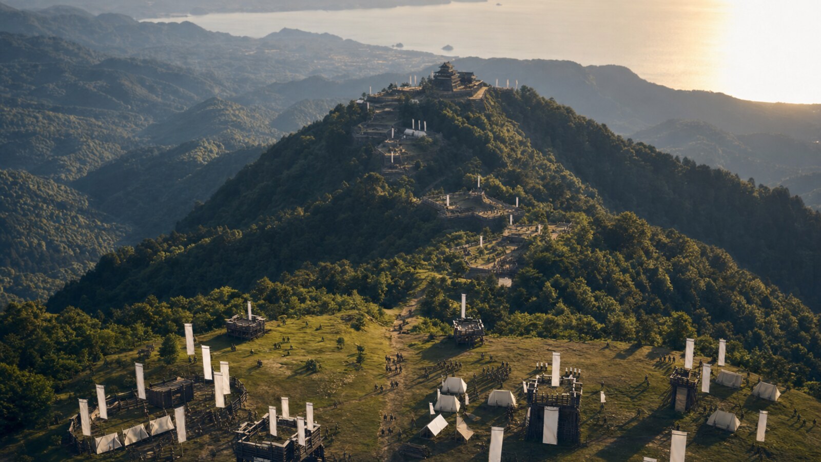 北近江の山城・小谷城を望む包囲戦のイメージ