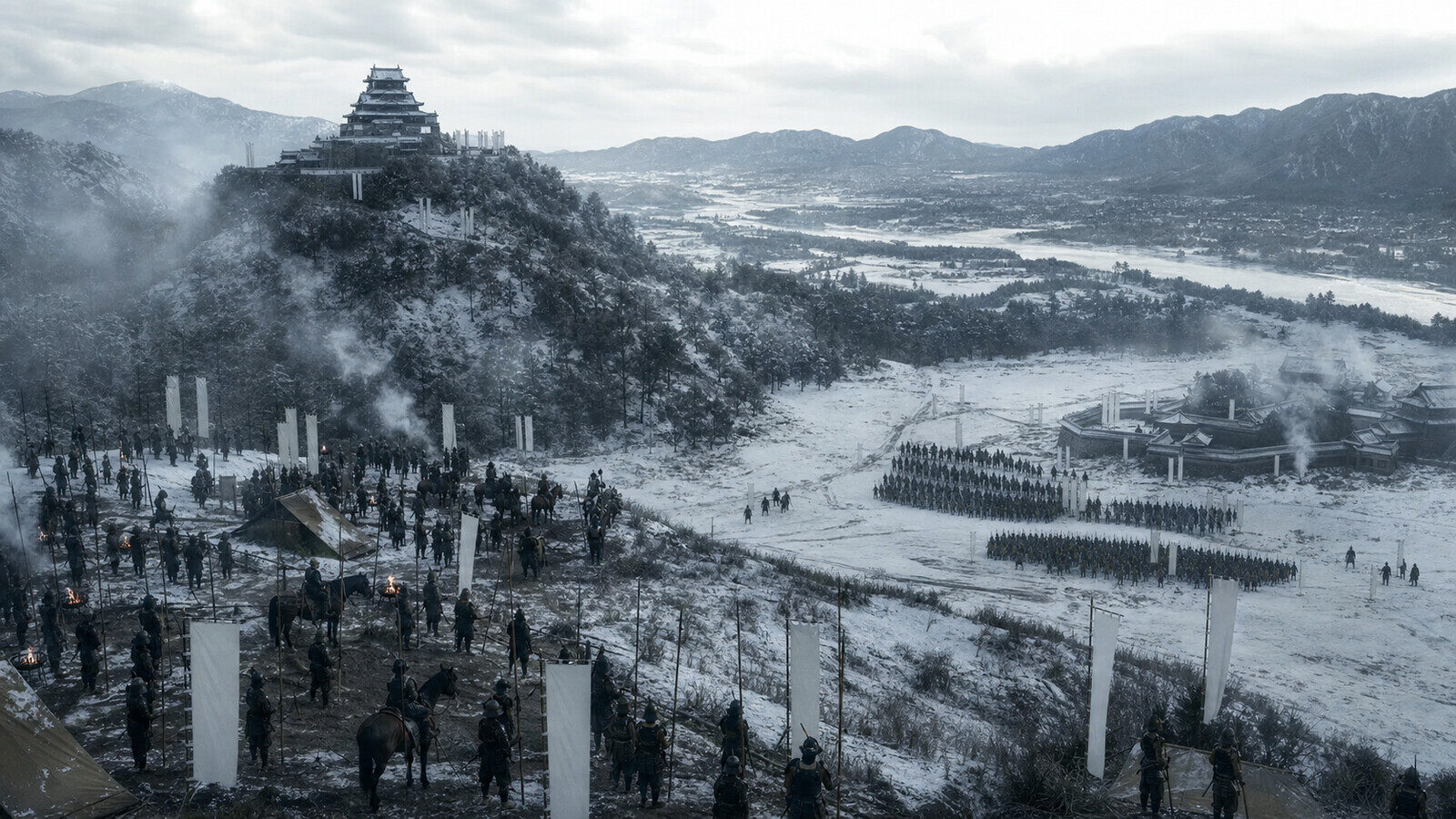 御館の景虎方と春日山の景勝方が対峙するイメージ。外交の駆け引きが戦局を動かした