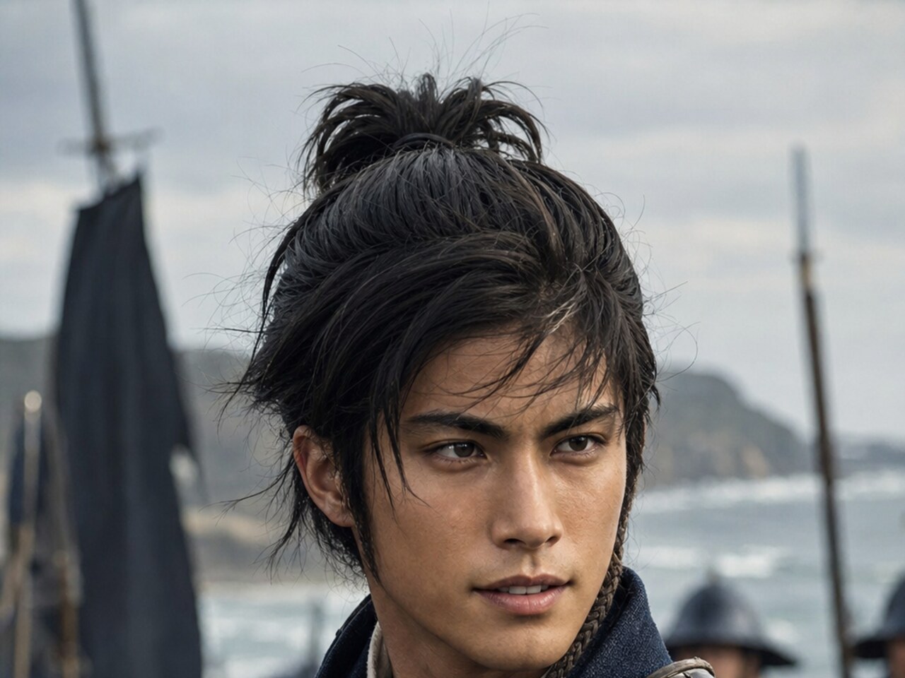 讃岐方面へ一軍を率いて渡海した、若き大将・宇喜多秀家のイメージ